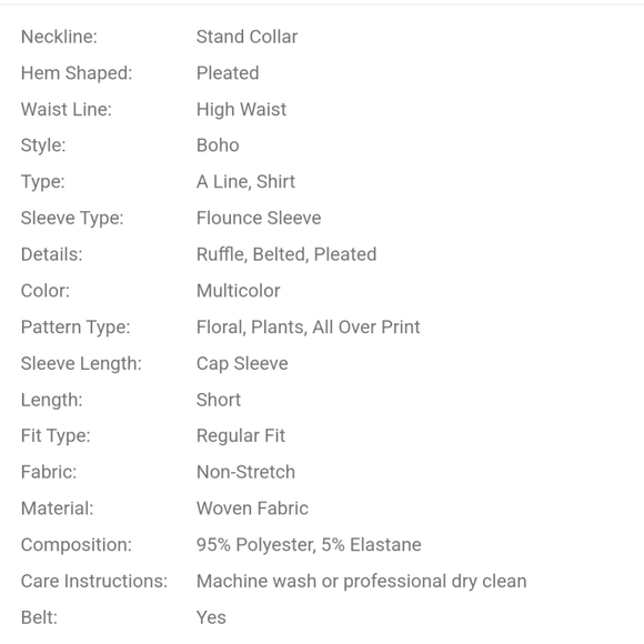 Frenchy Floral Print Stand Collar Pleated Waist Holiday Dress - Picture 6 of 6